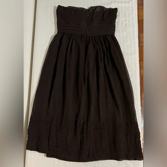 J. Crew Strapless Silk Chiffon Dress. Size 0. Chocolate brown - Picture 10 of 15